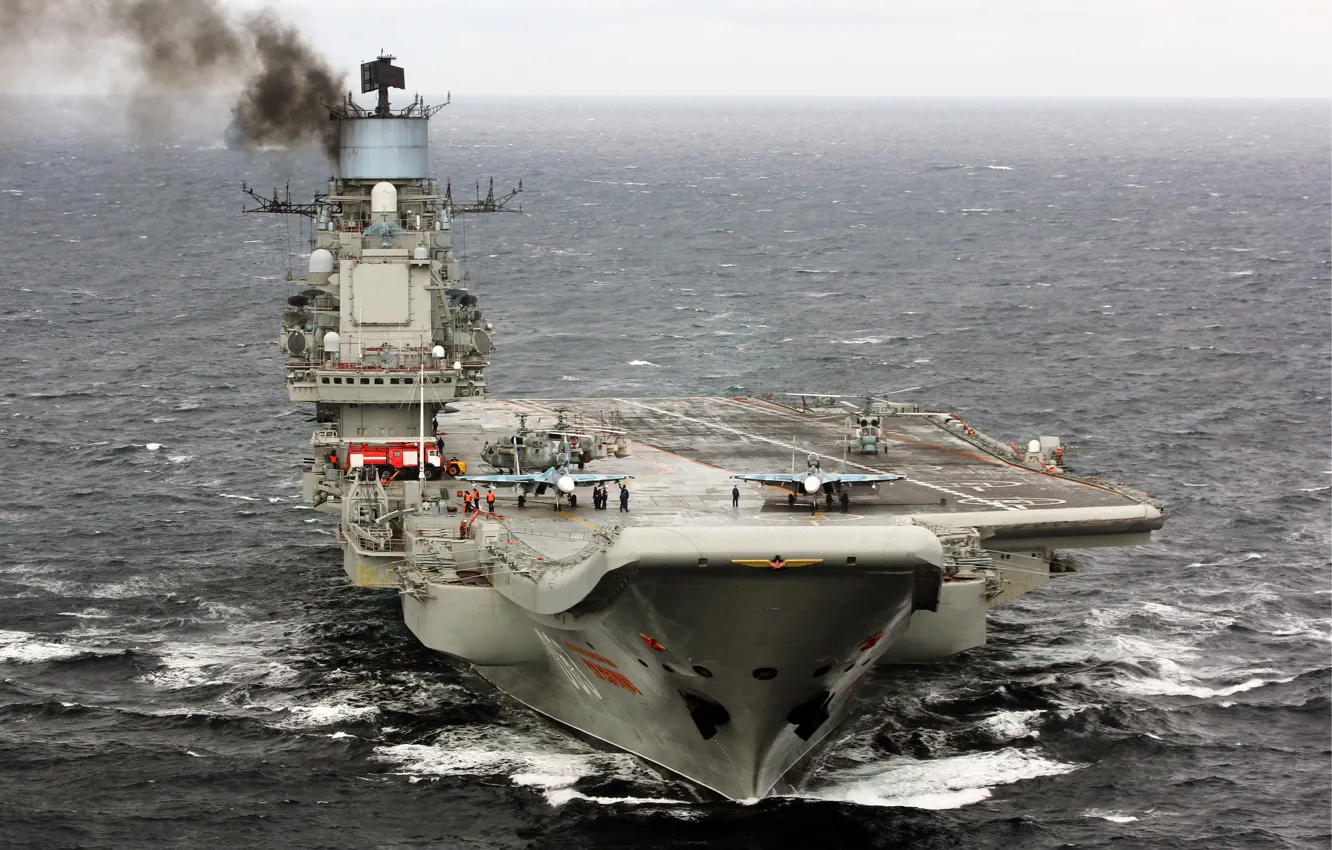 Фото обои море, крейсер, Тяжёлый, авианесущий, Адмирал Кузнецов