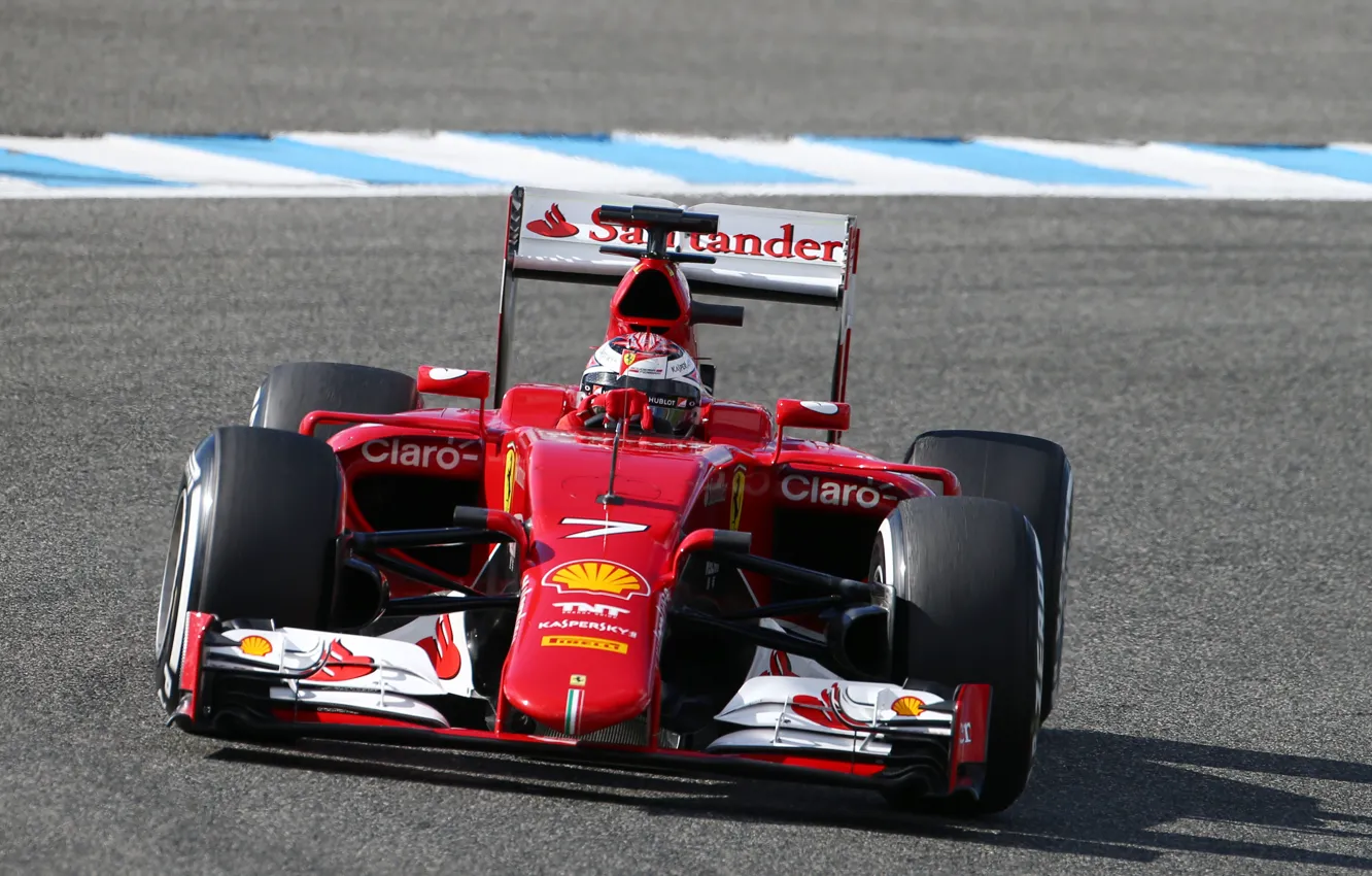 Фото обои Поворот, Ferrari, Formula 1, Kimi Raikkonen, Tests, SF15T