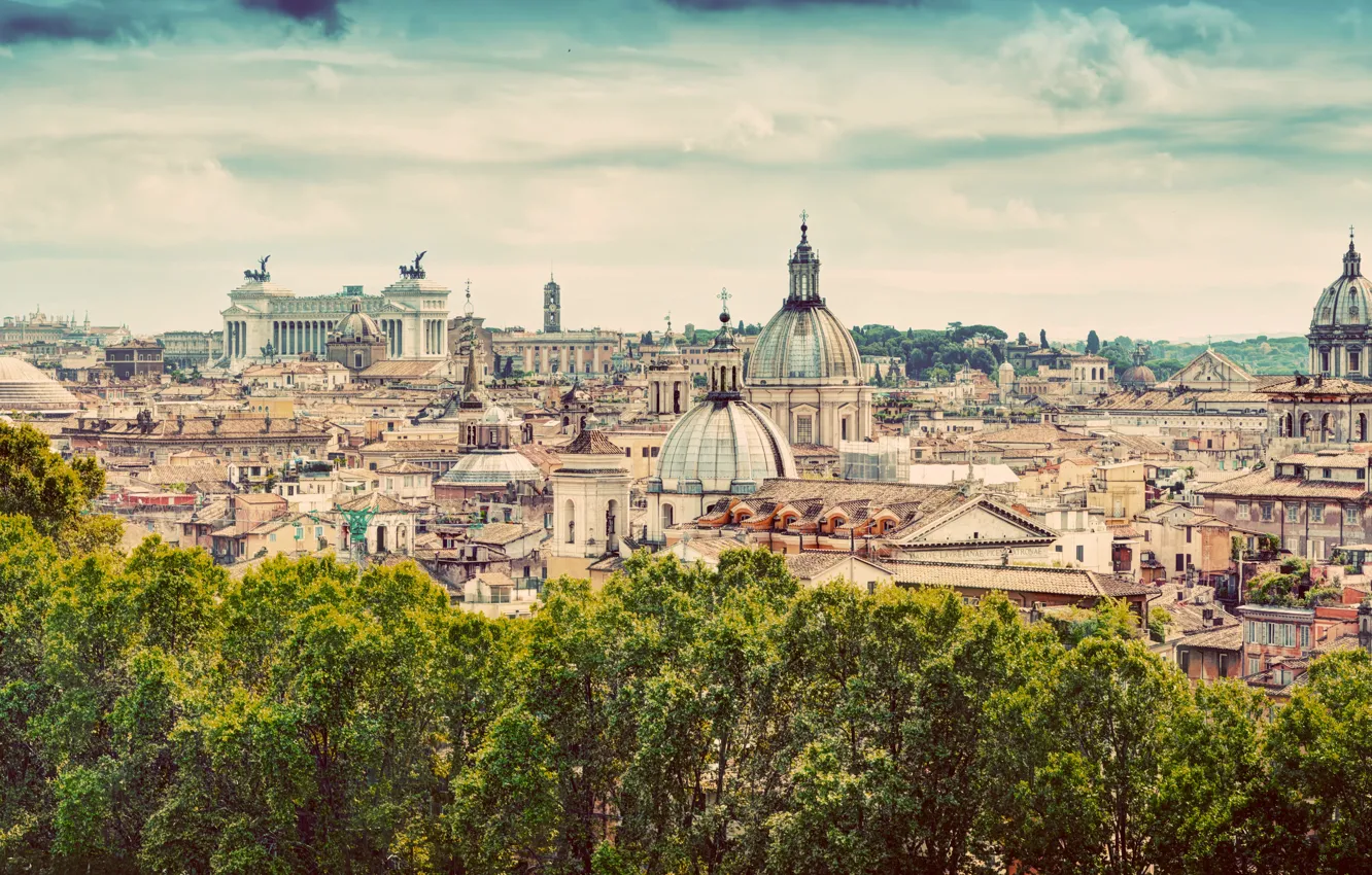 Фото обои city, город, Рим, Италия, Italy, panorama, Europe, view