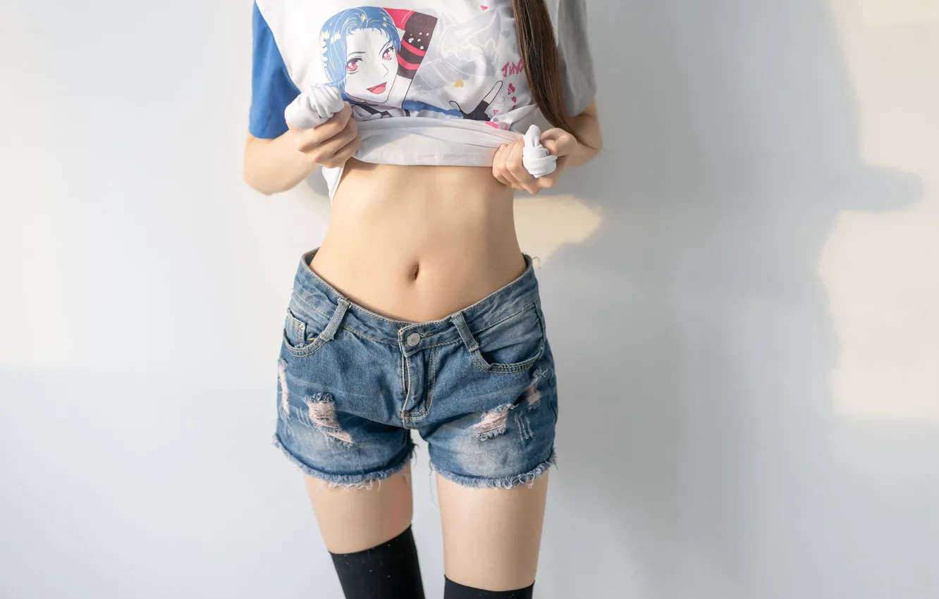 Фото обои Denim, Jeans, Shorts, Socks, Tee, Faceless