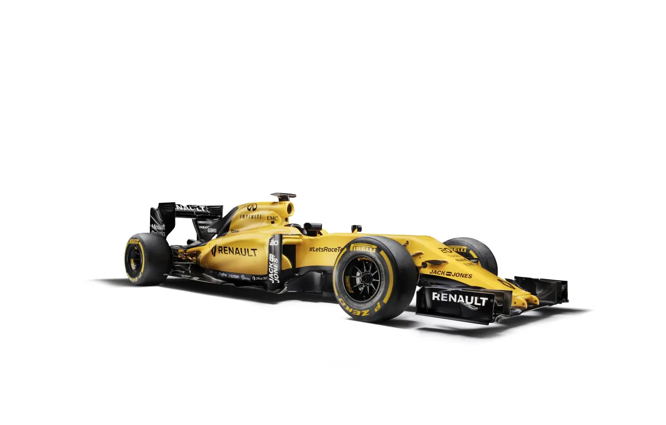 Фото обои белый фон, Renault, формула 1, болид, Formula 1, рено, R.S.16