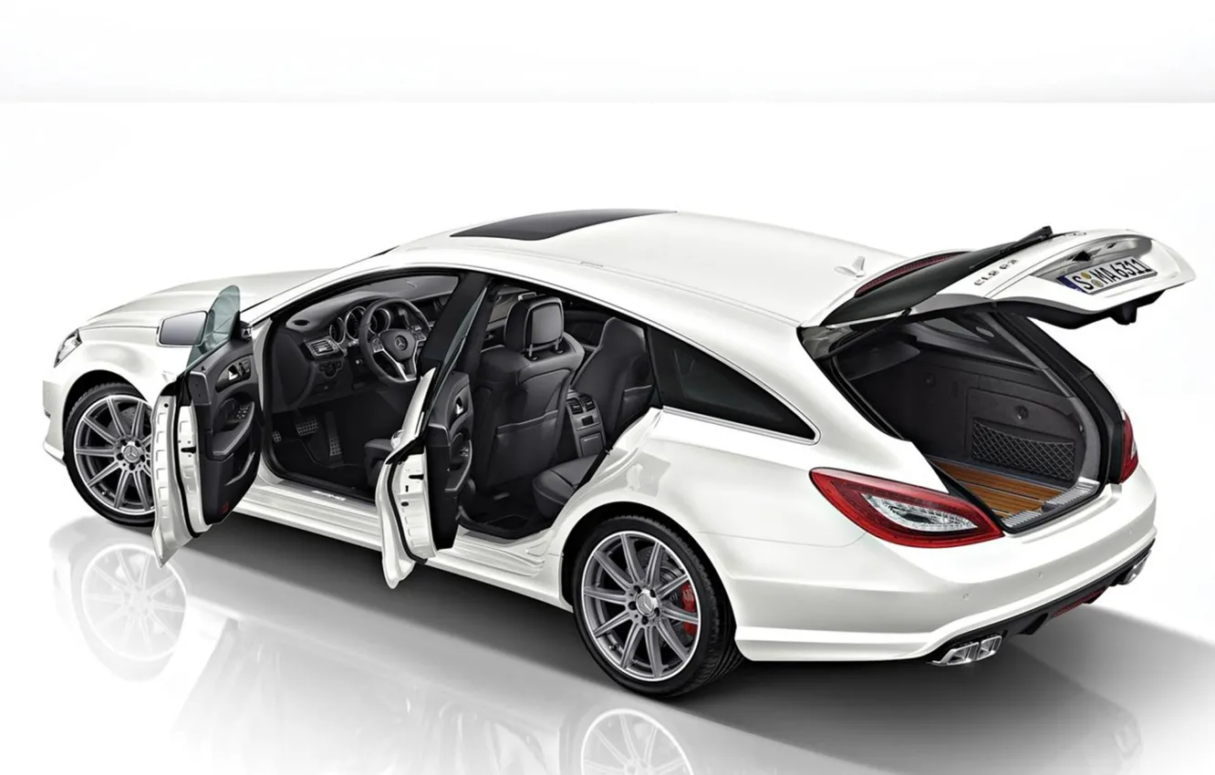 Фото обои Mercedes, White, CLS63 AMG, S-Model