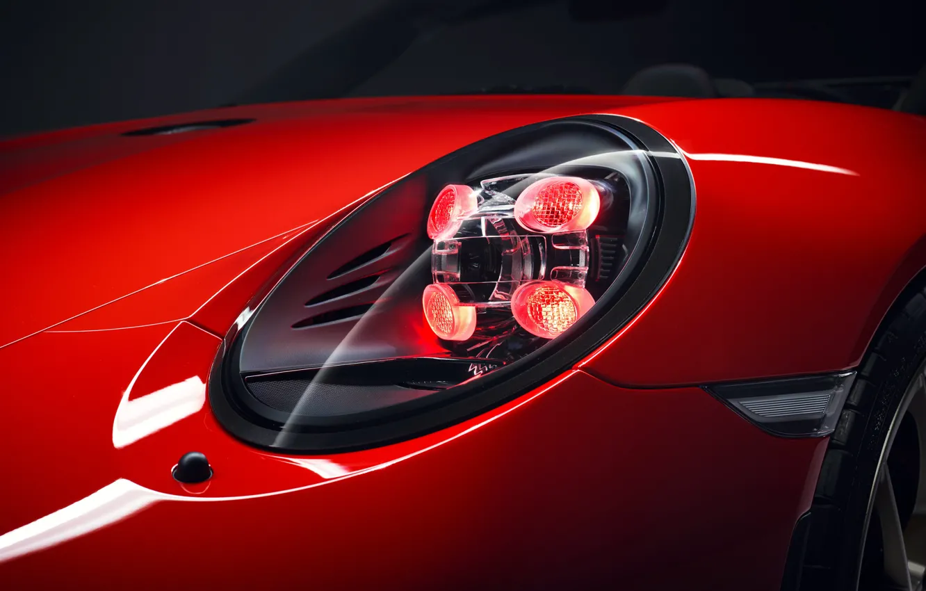 Фото обои фары, 911, Porsche, 2018, Speedster, Concept II