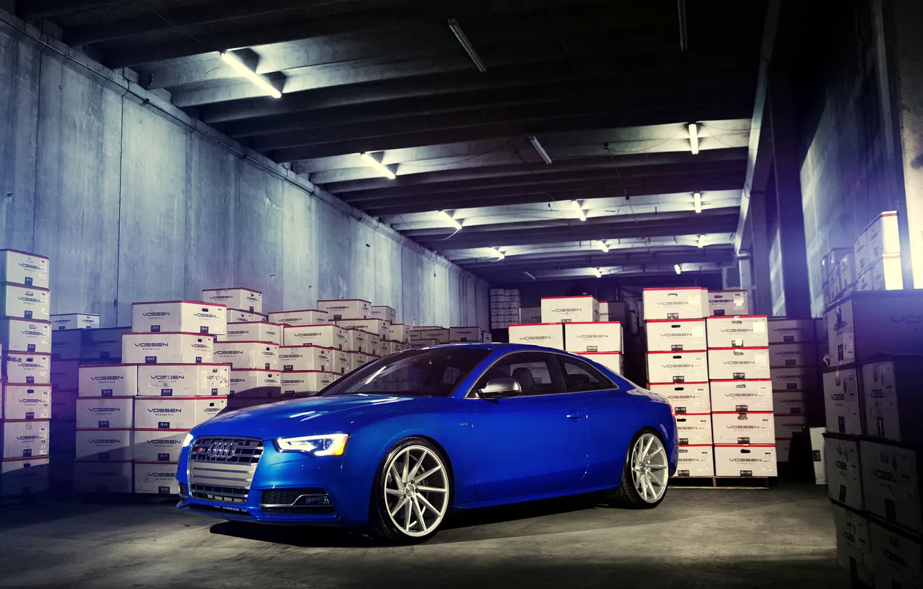 Фото обои Audi, wheels, blue, vossen