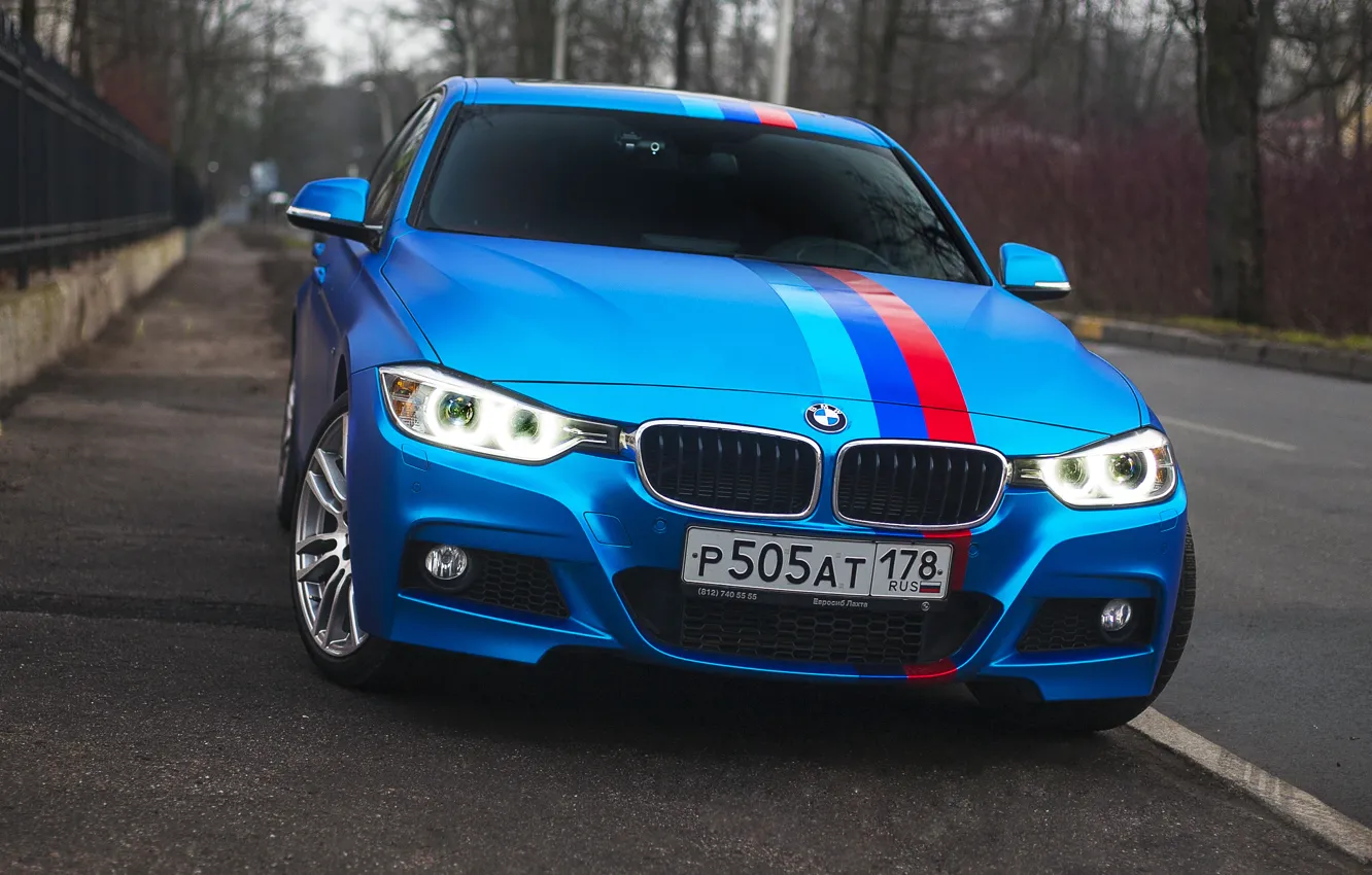 Фото обои BMW, БМВ, Car, Blue, 335i, f30