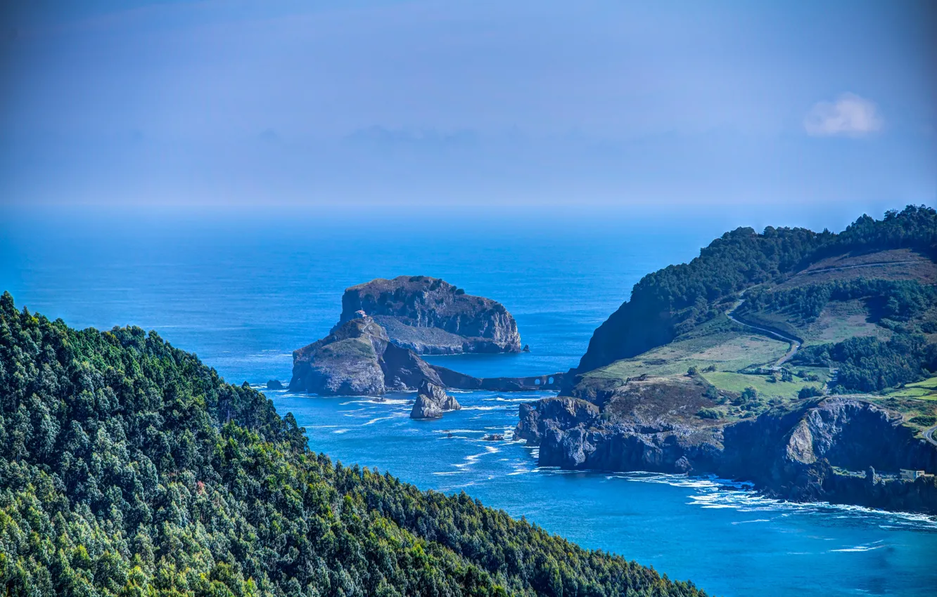 Фото обои море, скалы, Испания, Бильбао