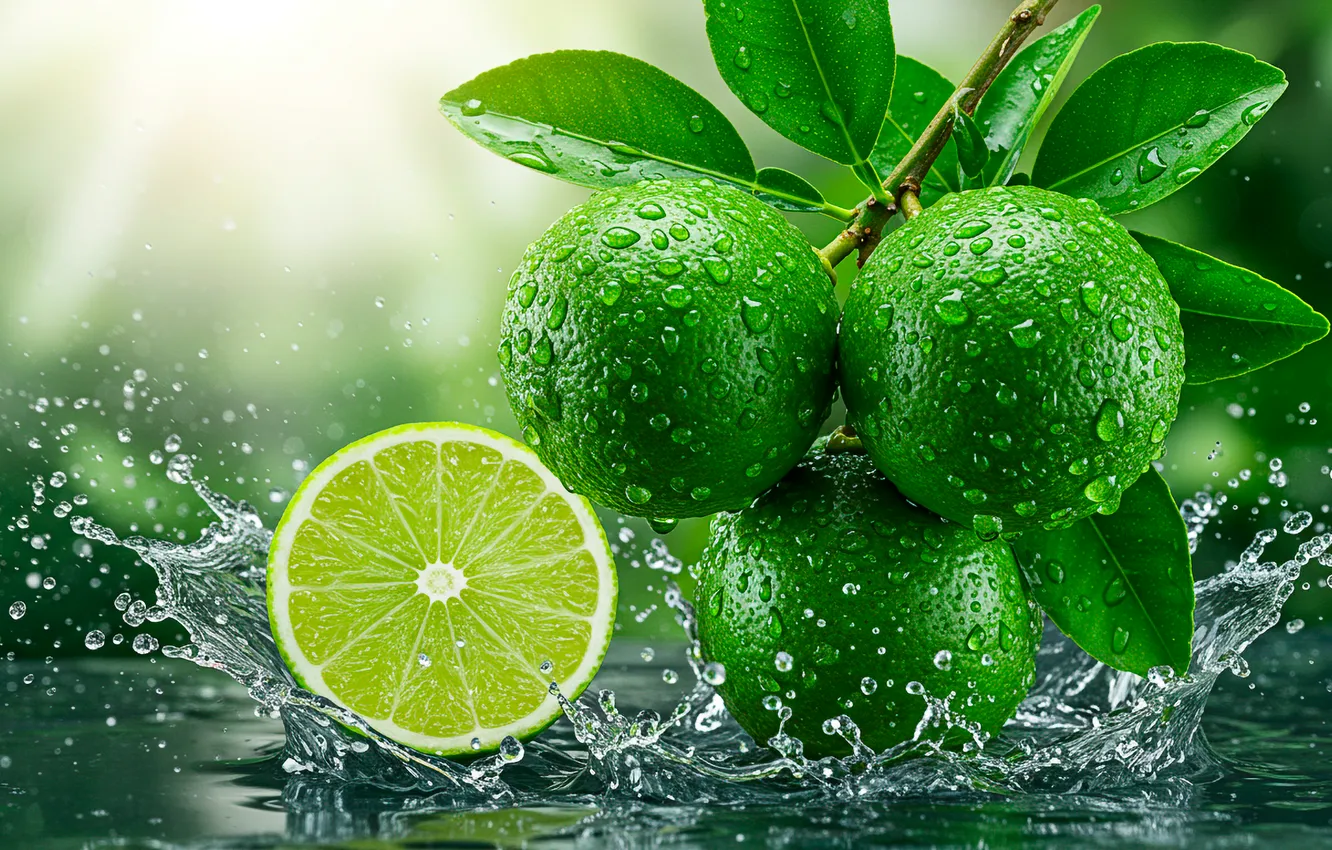 Фото обои вода, брызги, обои, арт, лайм, wallpaper, water, art