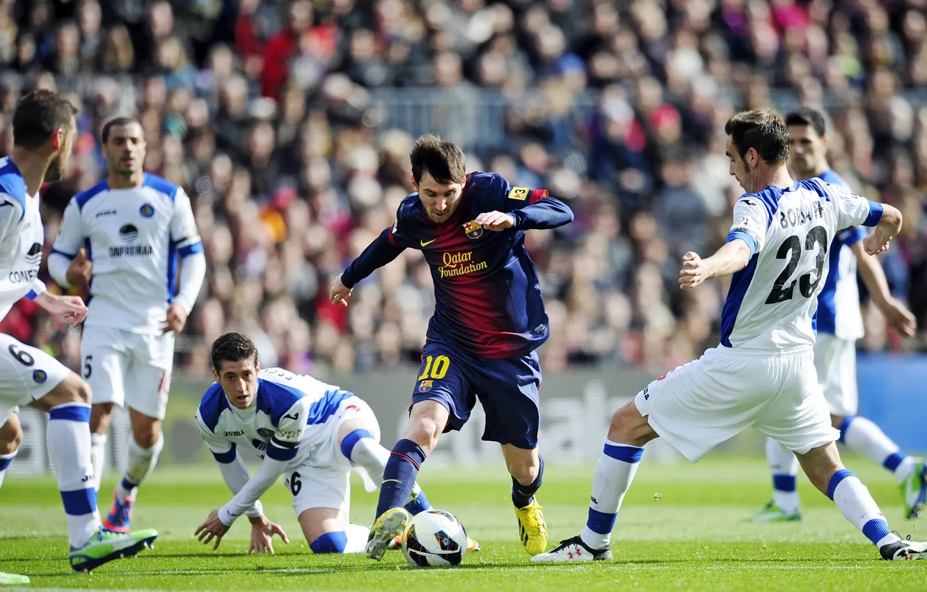 Фото обои Мяч, Спорт, Футбол, Испания, Лионель Месси, Lionel Messi, Camp Nou, FC Barcelona