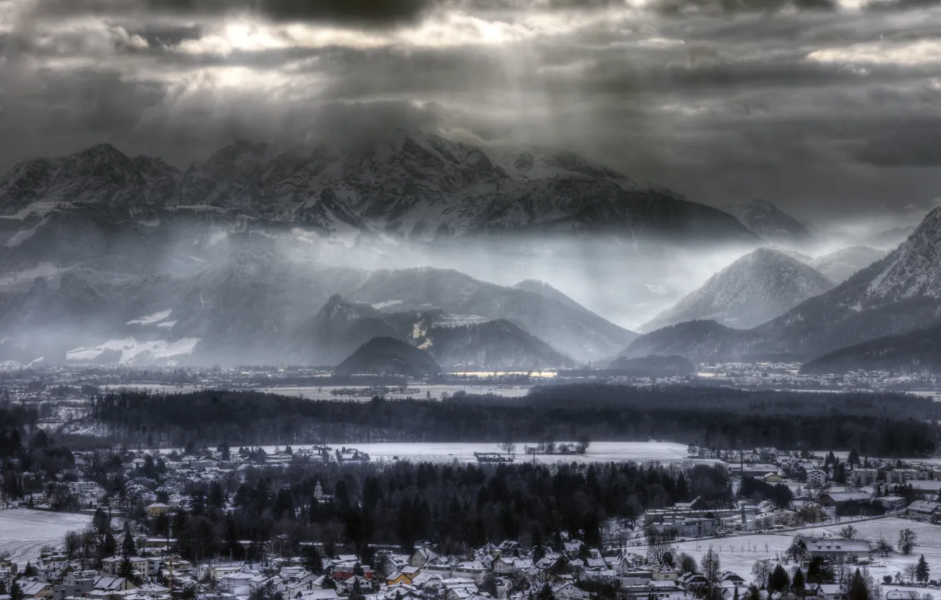 Фото обои свет, горы, буря, Альпы, light, storm, mountains, Alps