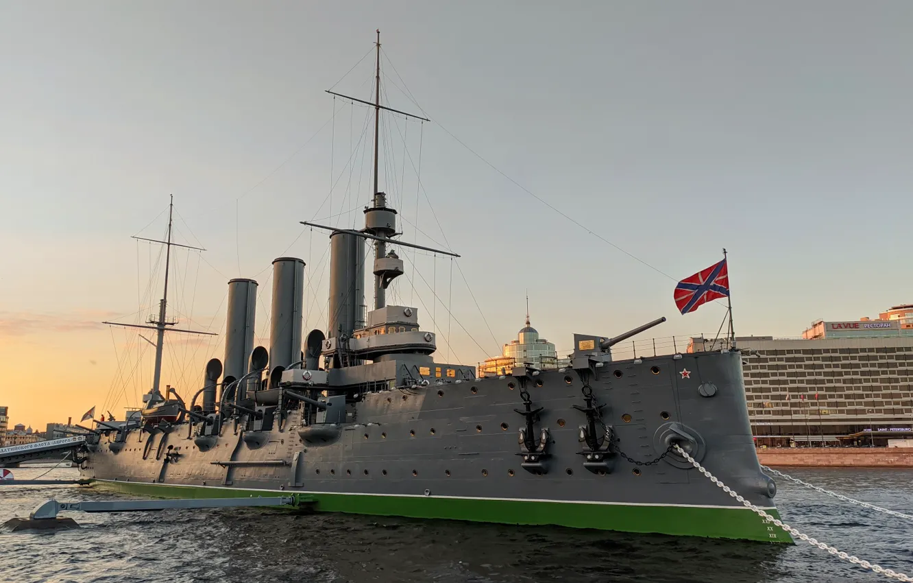 Фото обои корабль, Аврора, Aurora, крейсер, ship, cruiser, Saint Petersburg, Санкт - Петербург
