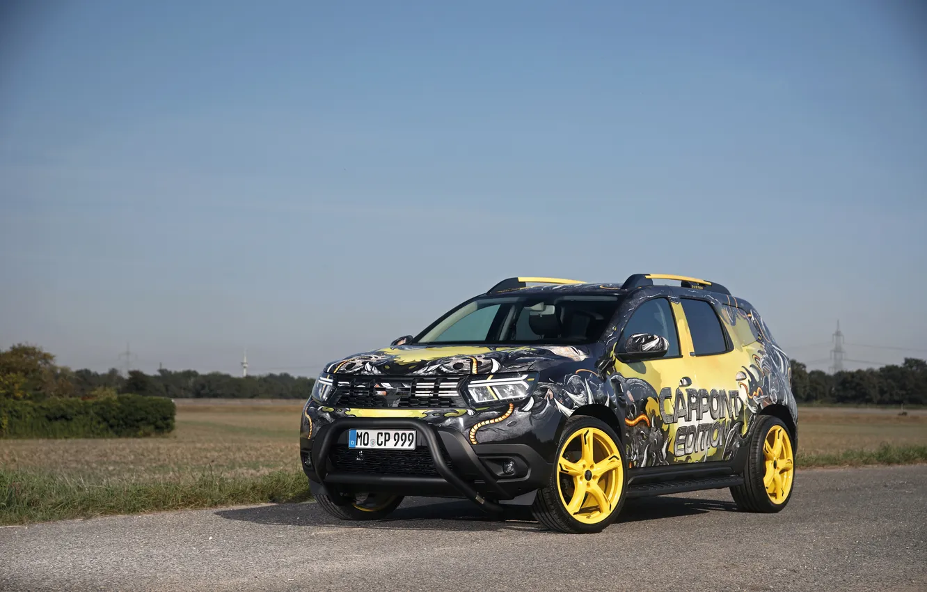 Фото обои авто, жёлтые диски, Dacia Duster