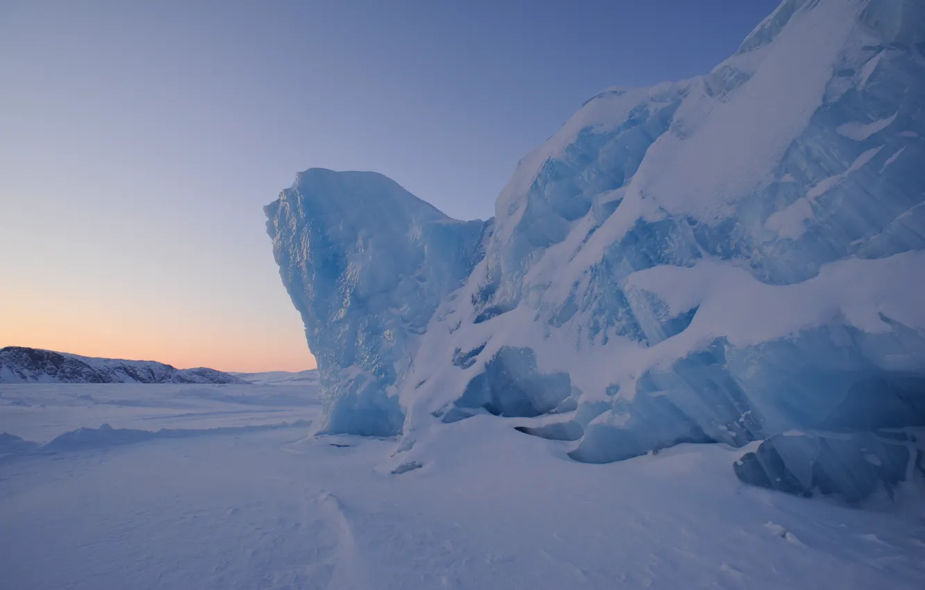Фото обои зима, снег, айсберг, Канада, льдина, Canada, Арктика, Arctic