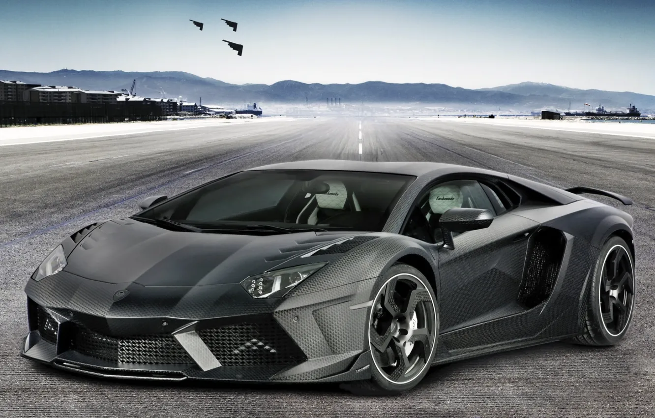 Фото обои Lamborghini, передок, Ламборгини, LP700-4, Aventador, Mansory, Авентадор, Carbonado