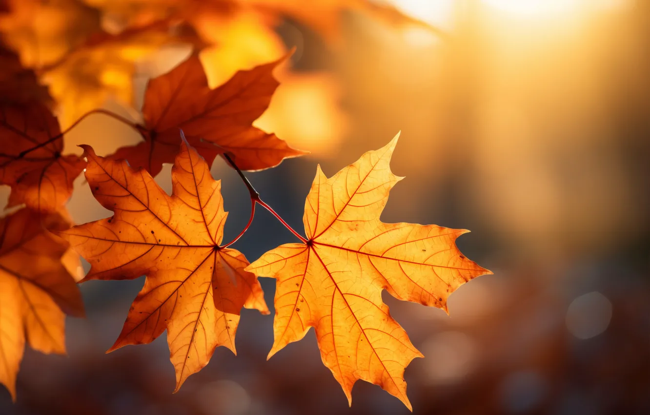 Фото обои осень, листья, парк, фон, forest, клен, park, background