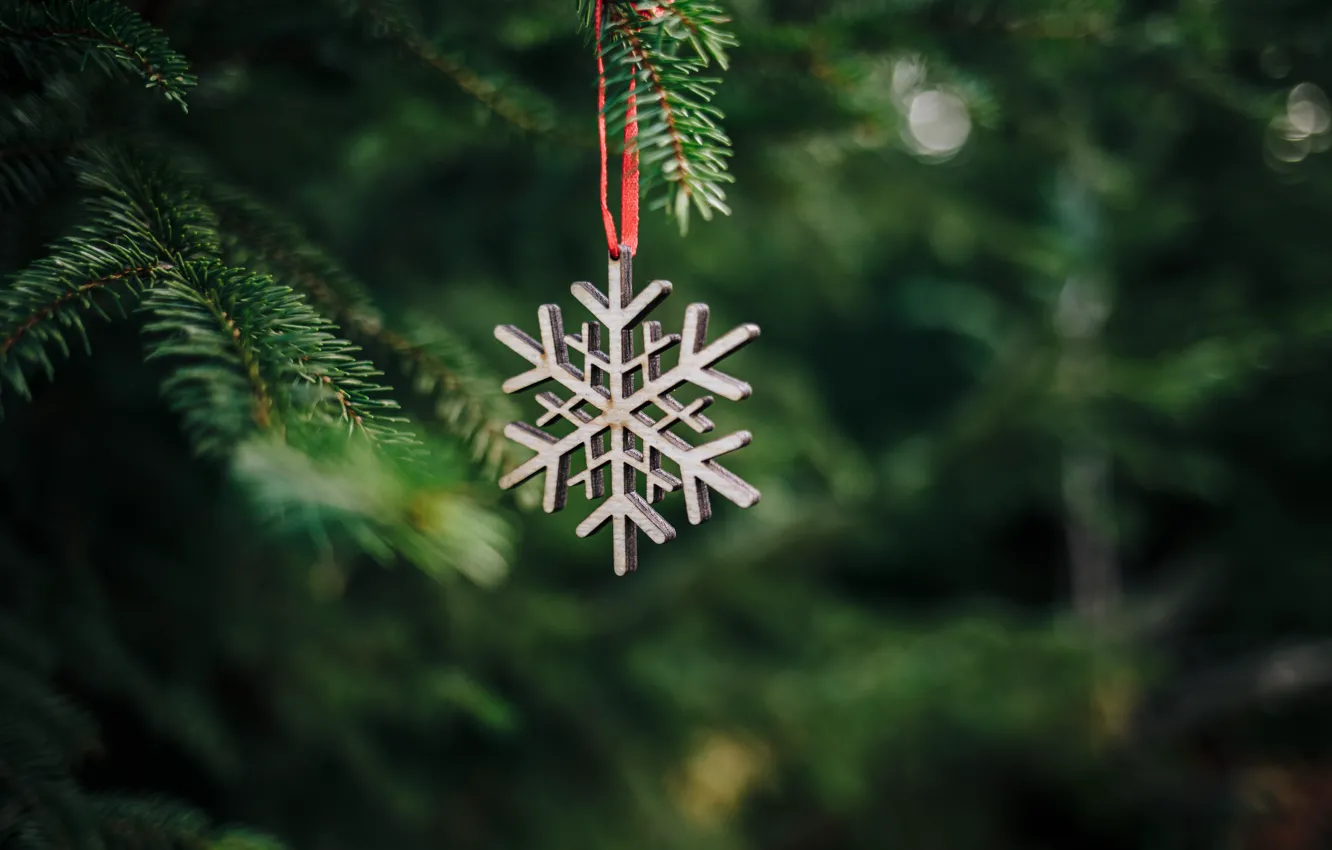 Фото обои украшения, елка, Рождество, Новый год, new year, Christmas, снежинка, decoration