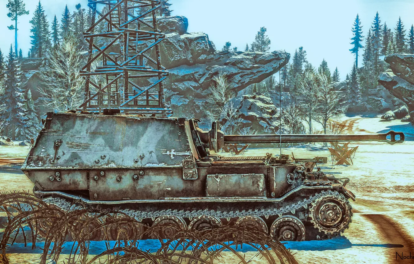 Фото обои САУ, Sd.Kfz.184, Немецкая, Ferdinand, Elefant, Истребитель танков, War Thunder, Скриншот