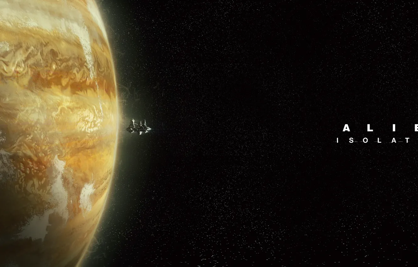 Фото обои звезды, планета, Юпитер, космический корабль, Alien: Isolation