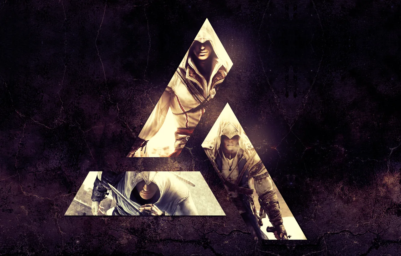 Фото обои логотип, альтаир, creed, assassins, эцио, ezio, altair, аудиторе
