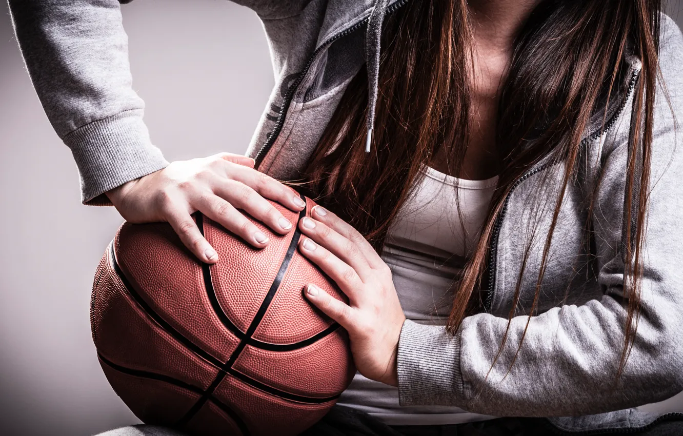 Фото обои basketball, woman, ball