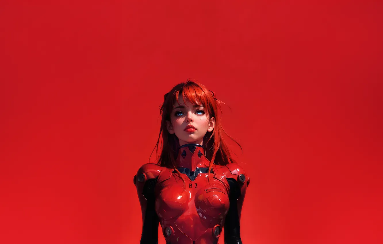Фото обои minimal, red, asuka, langley, soryu
