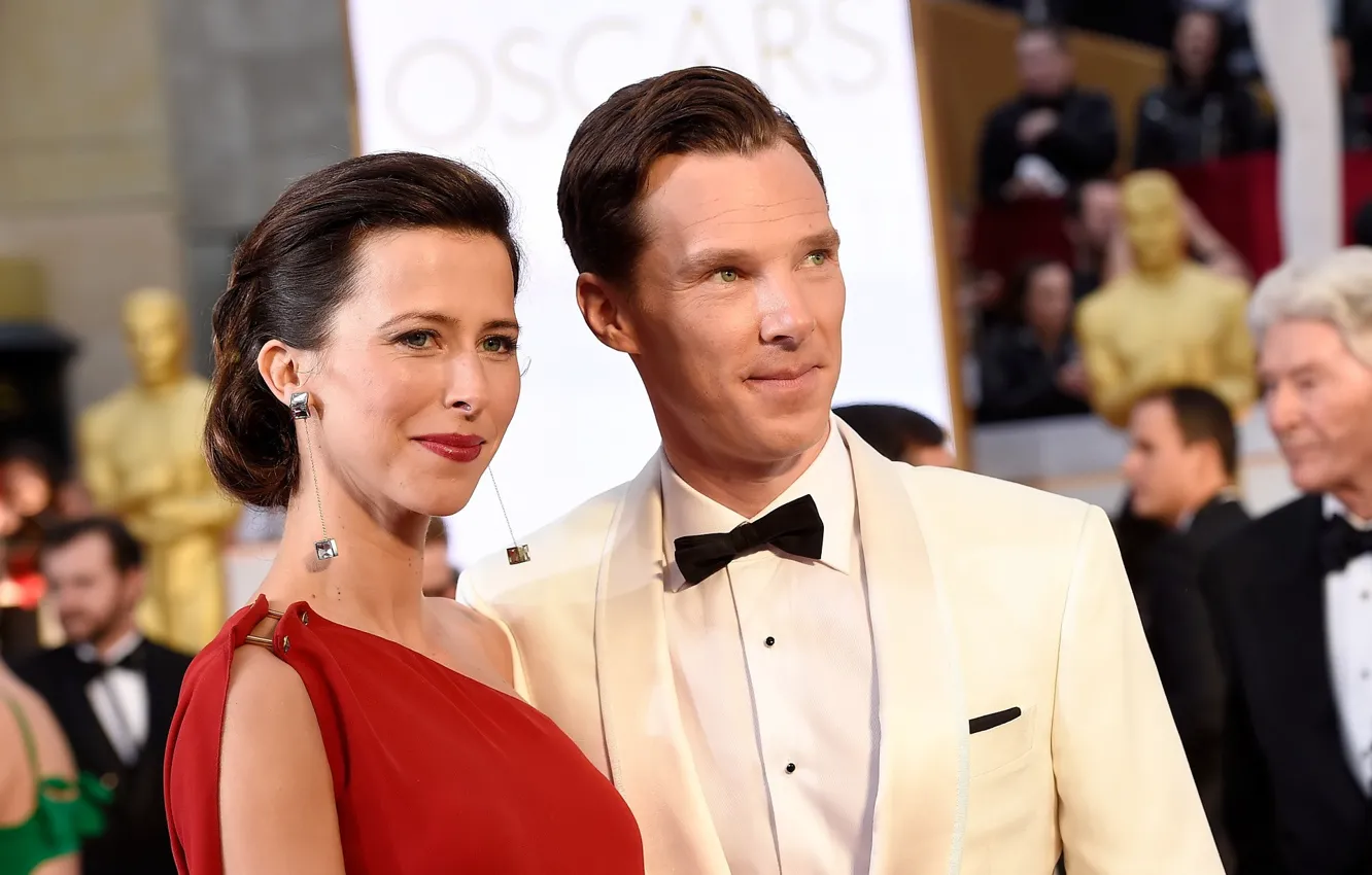 Фото обои актриса, Великобритания, певица, актёр, Бенедикт Камбербэтч, Benedict Cumberbatch, драматург, супруги