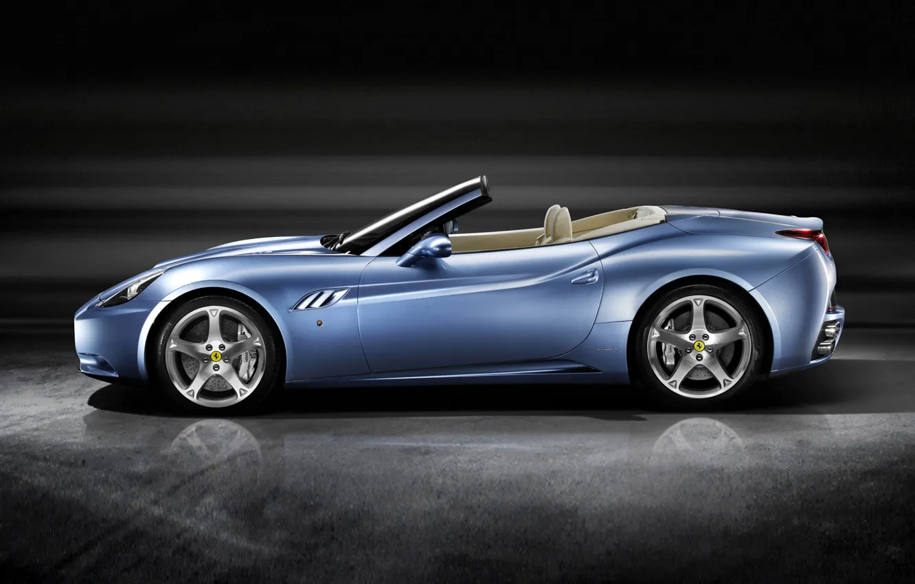 Фото обои Авто, Синий, Машина, Феррари, Кабриолет, Ferrari, California, Спорткар