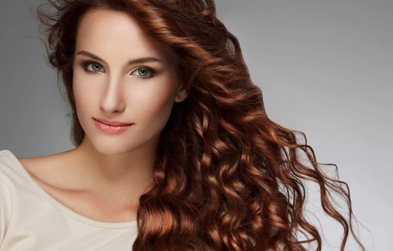 Фото обои Beauty, Fashion, White Shirt, Curly Hair, Beautiful Woman