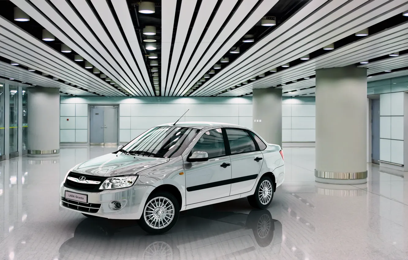 Фото обои фон, обои, белая, Lada, Лада, Granta, Гранта, cедан