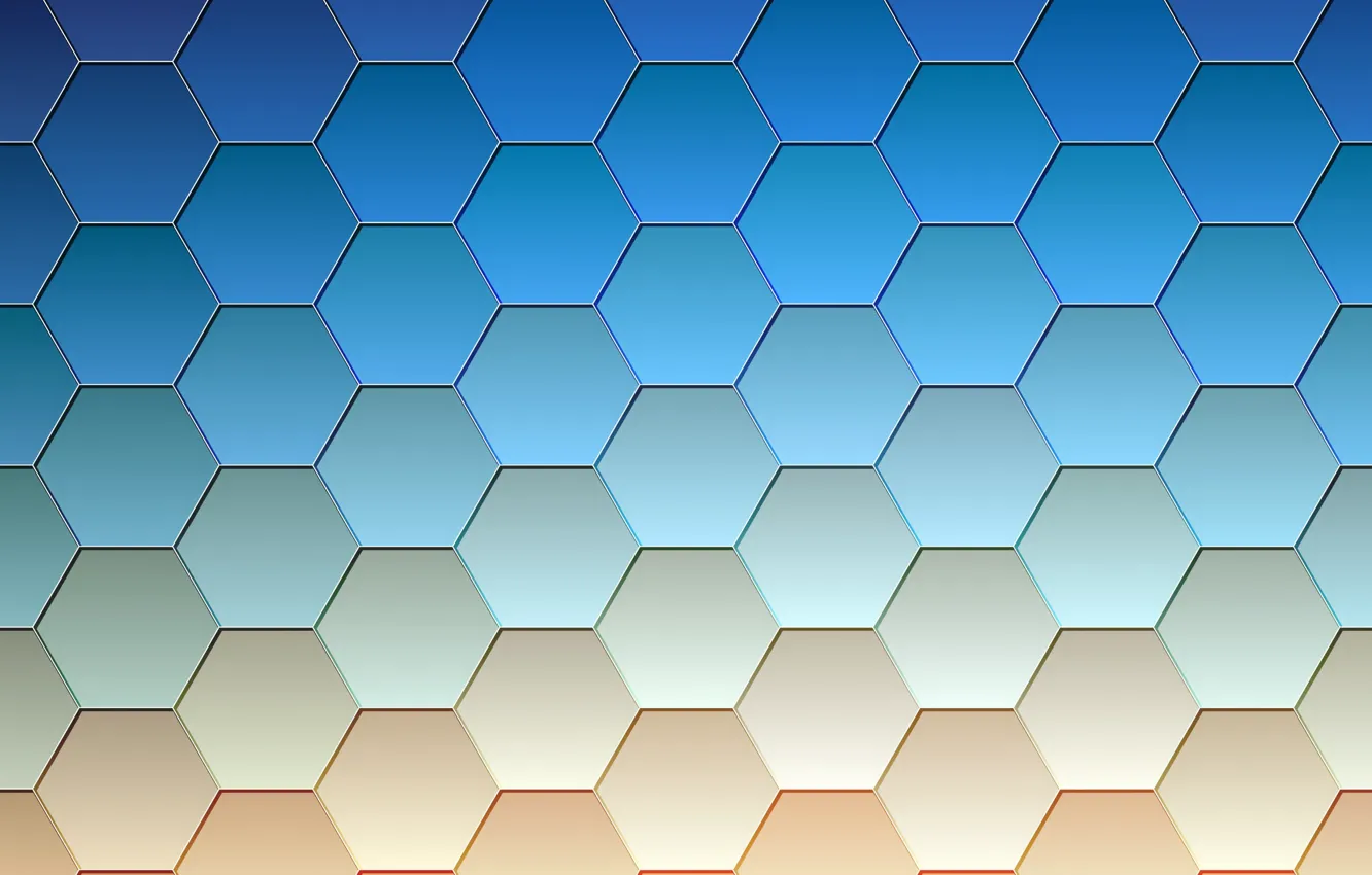 Фото обои соты, шестиугольники, голубой цвет