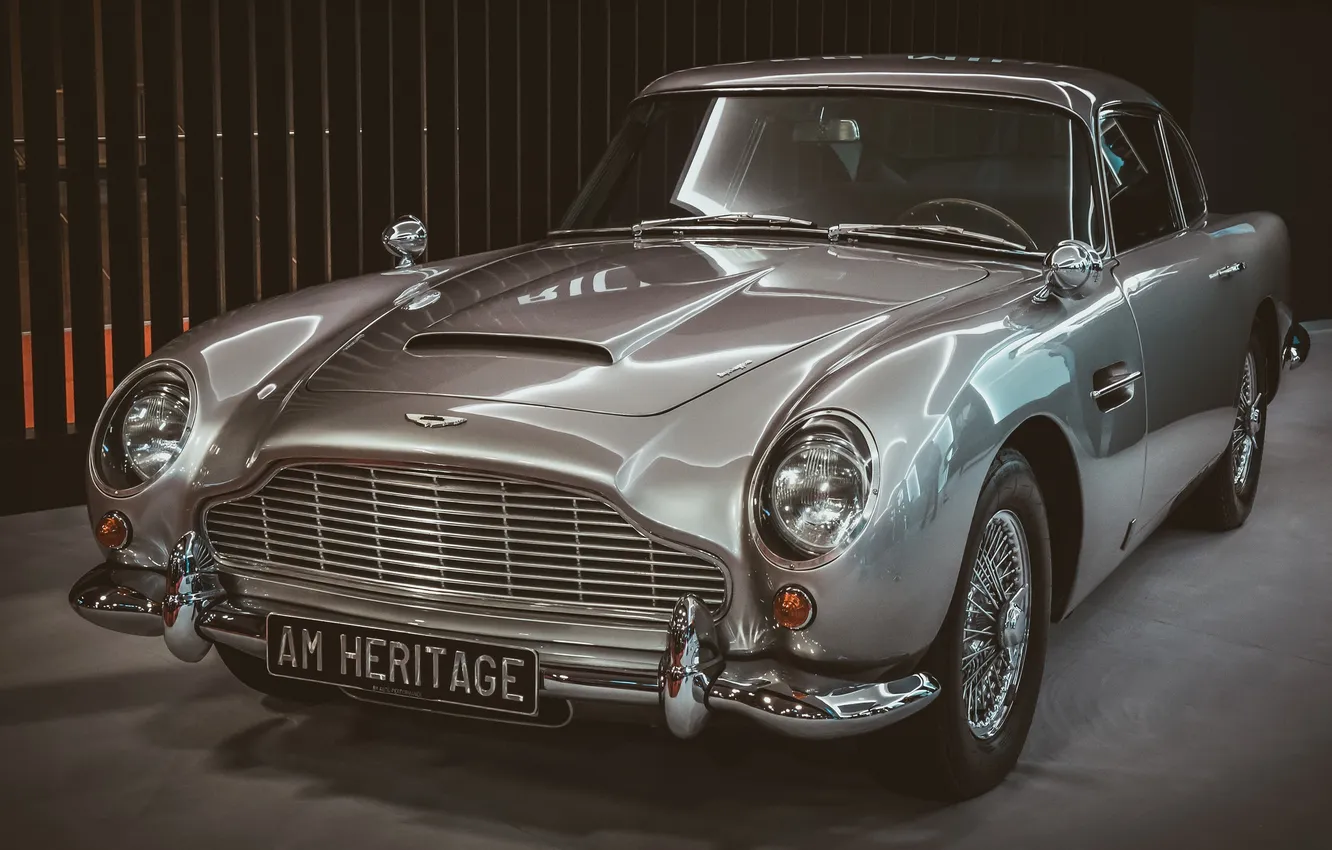 Фото обои Aston Martin, классика, передок, DB5