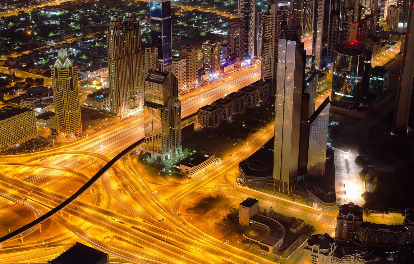 Фото обои ночь, город, огни, ночной город, Dubai