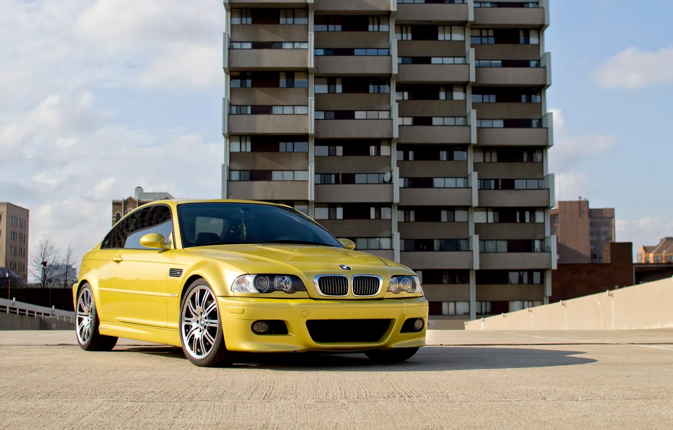 Фото обои BMW, E46, YELLOW