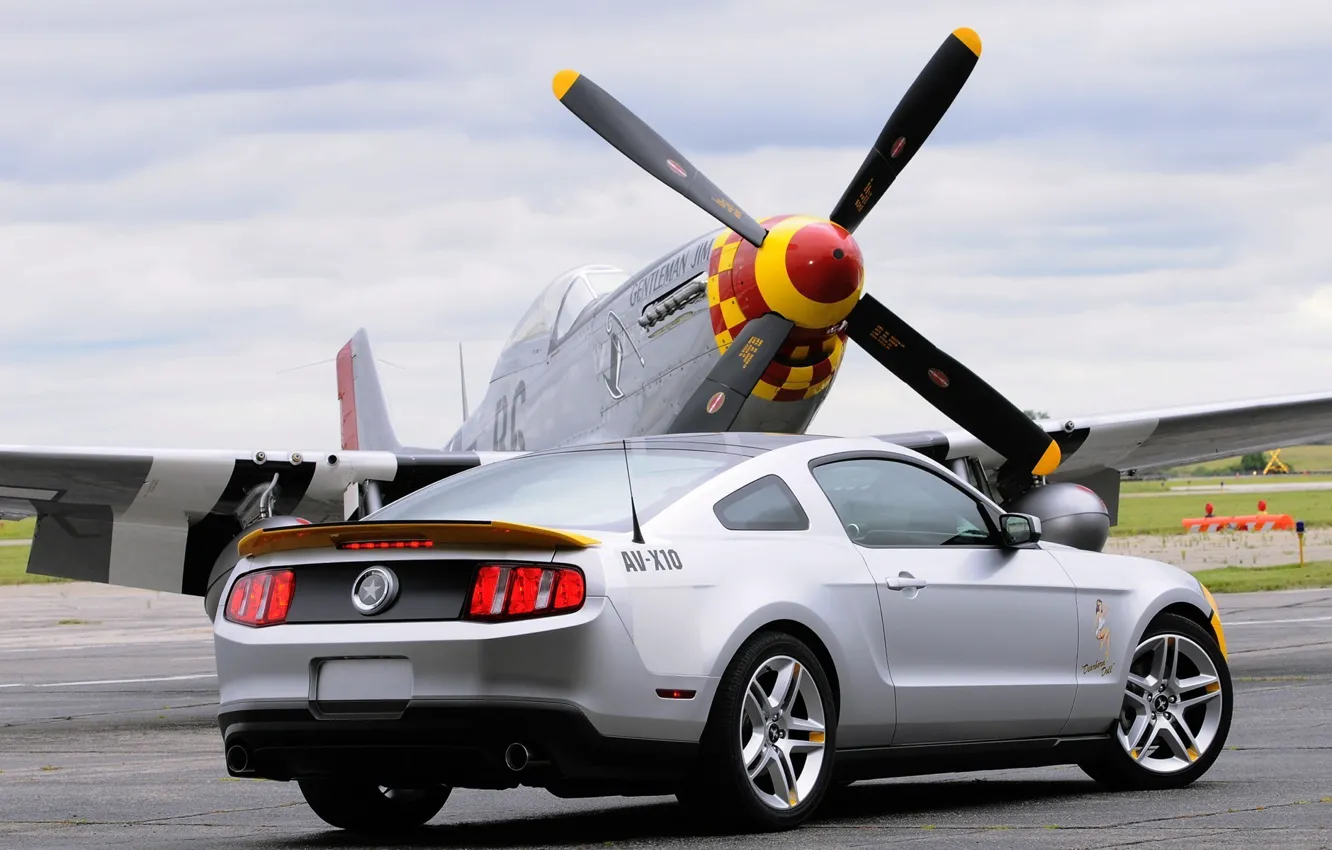 Фото обои самолет, Mustang, Ford, AV-X10, пропеллер