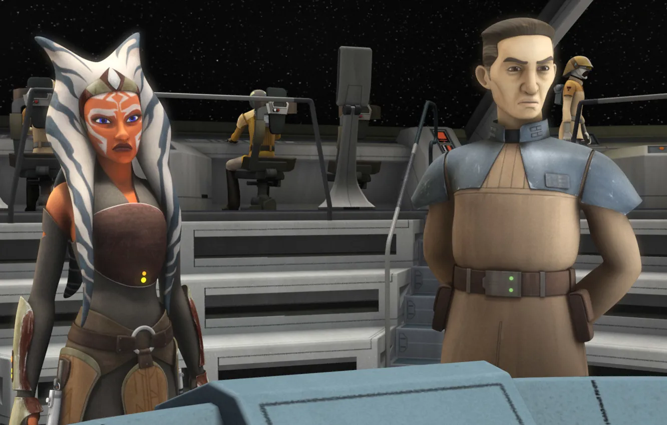 Фото обои animated series, Звездные войны: Повстанцы, Асока, Star Wars: Rebels, командер Сато