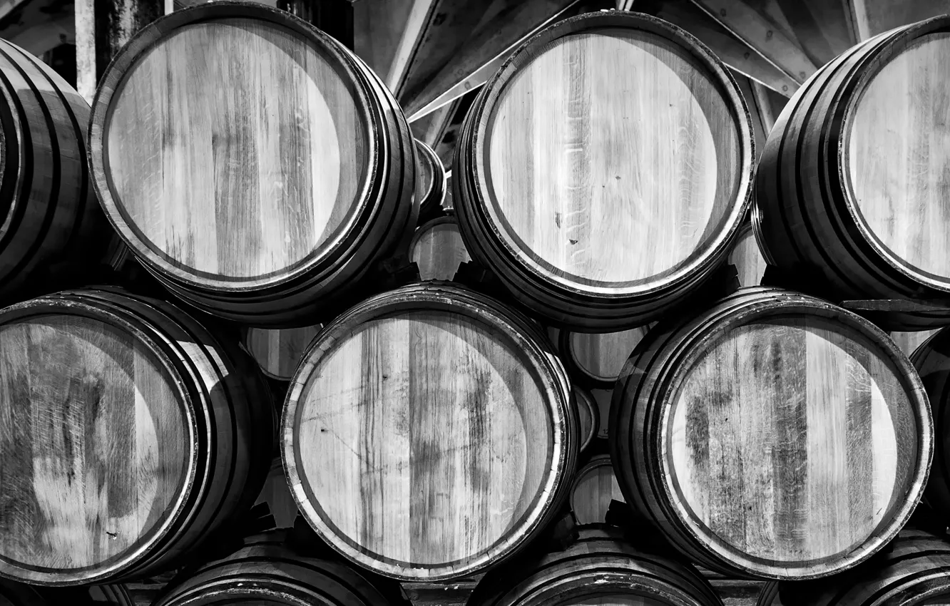 Фото обои wooden, cellar, barrels