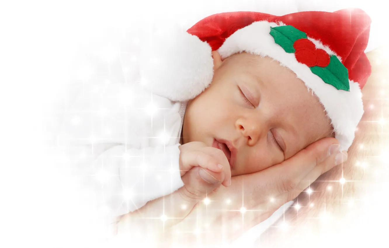 Фото обои праздник, ребенок, сон, Новый Год, малыш, Happy New Year, с новым годом, Merry Christmas
