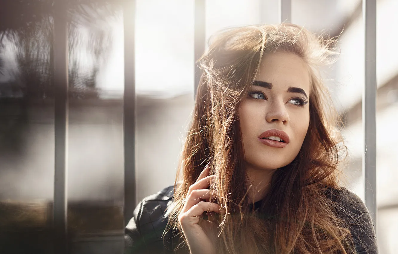 Фото обои blue eyes, women, brunette, long-hair