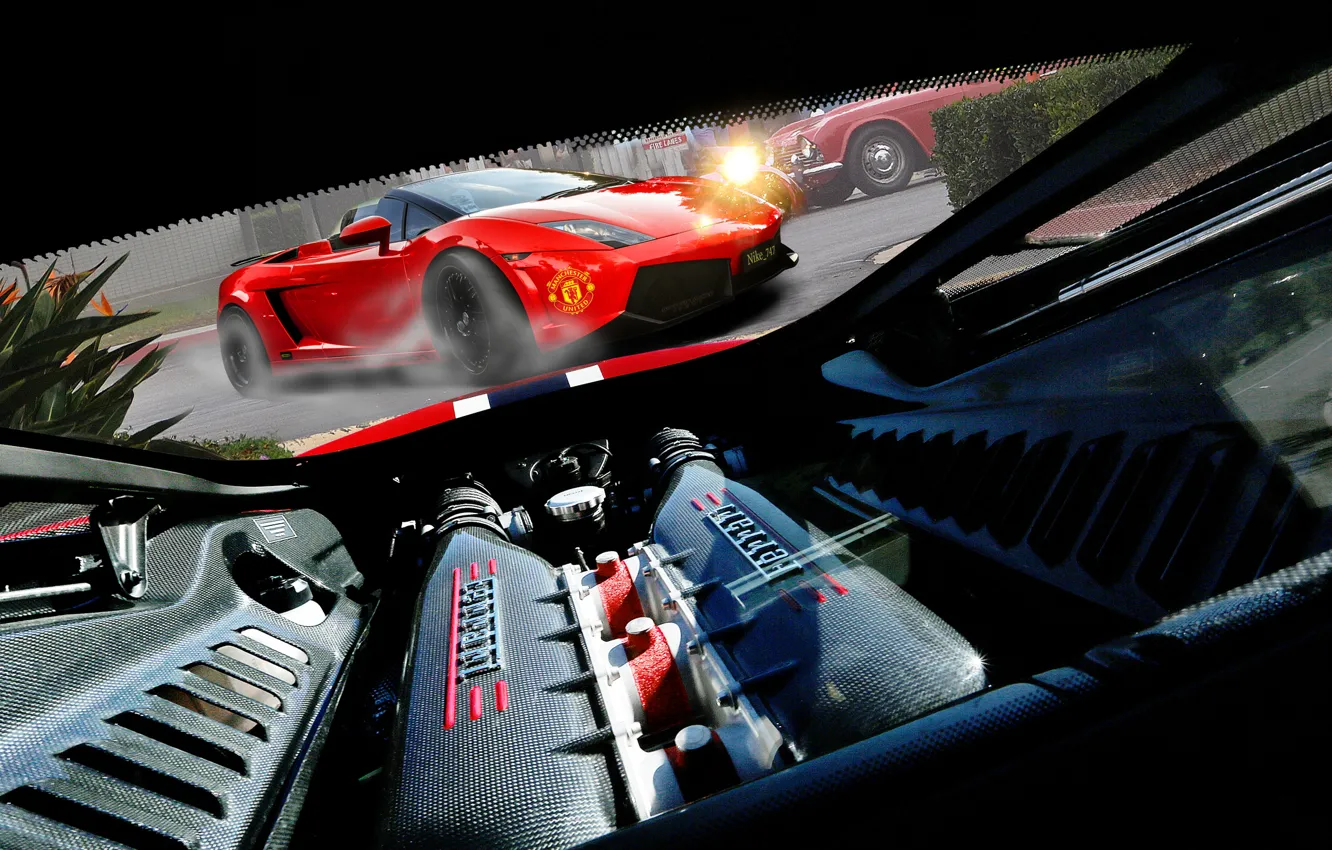 Фото обои car, двигатель, мощь, турбина, Ferrari, red, photography, muscle