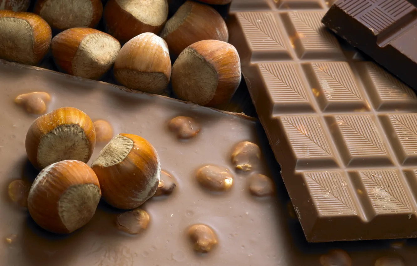 Фото обои настроения, шоколад, сладости, орешки