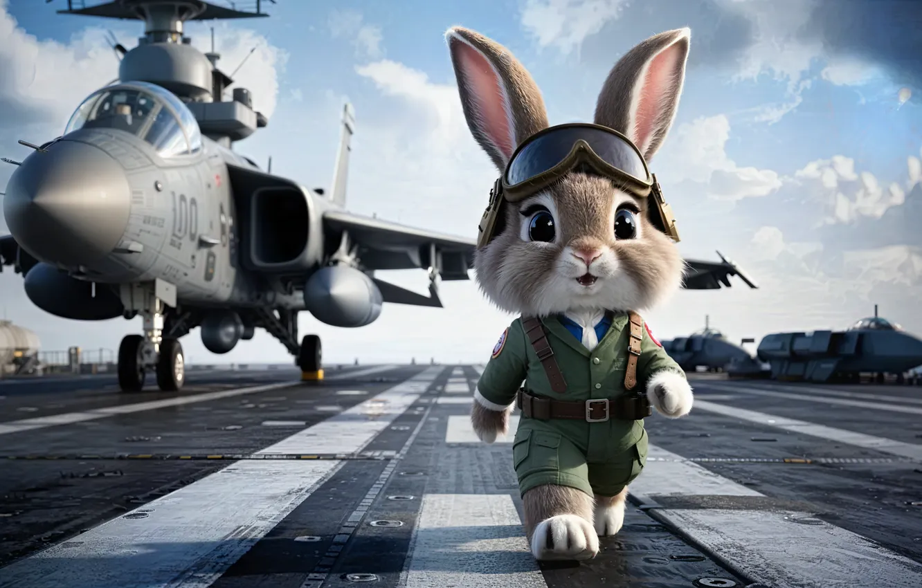 Фото обои rabbit, cute, unifom