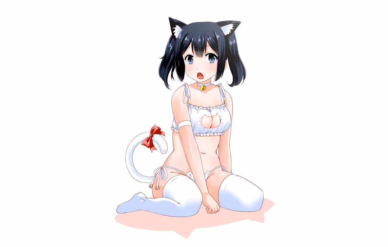 Фото обои girl, sexy, lingerie, pantsu, bra, cleavage, panties, thighhighs