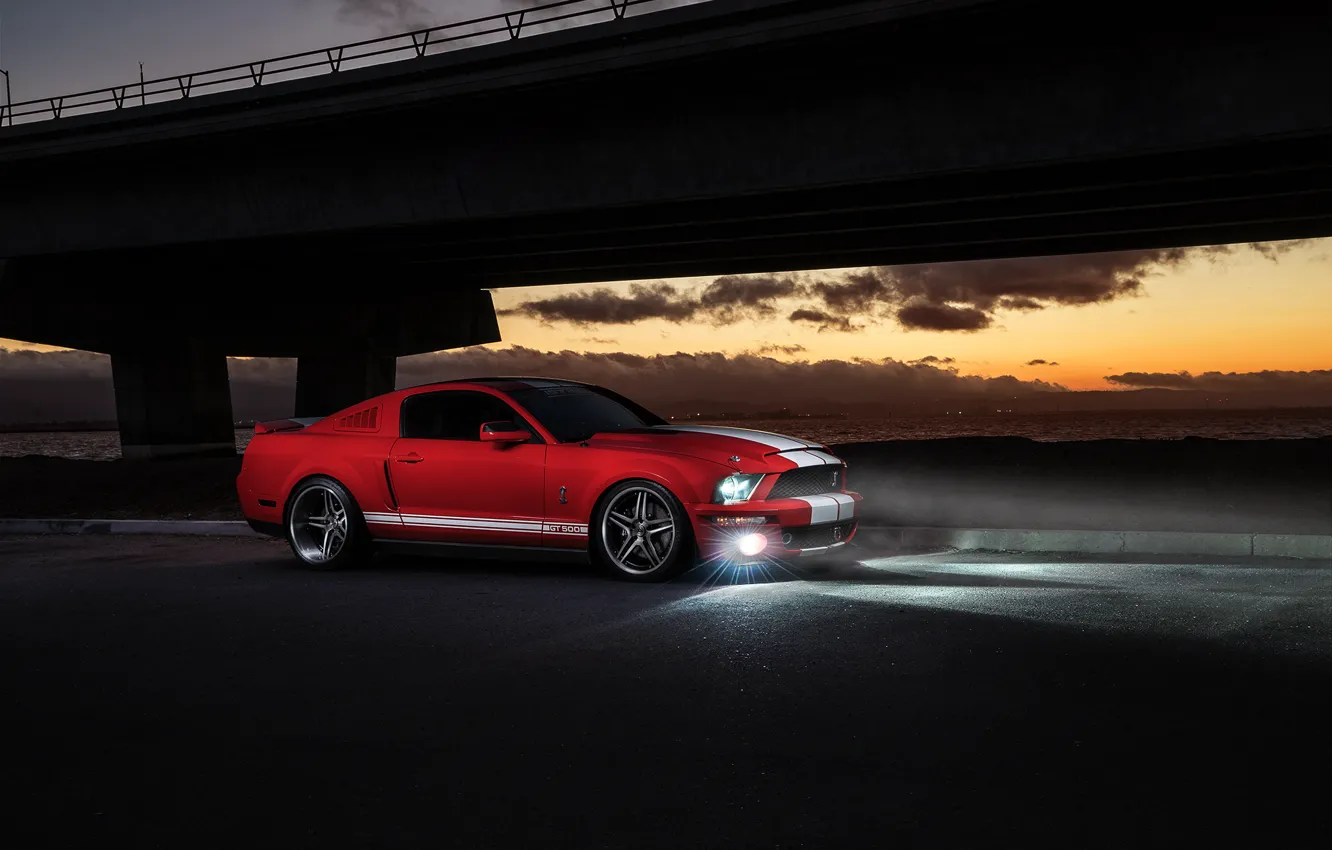 Фото обои Mustang, Ford, Shelby, GT500, Muscle, Red, Car, Front