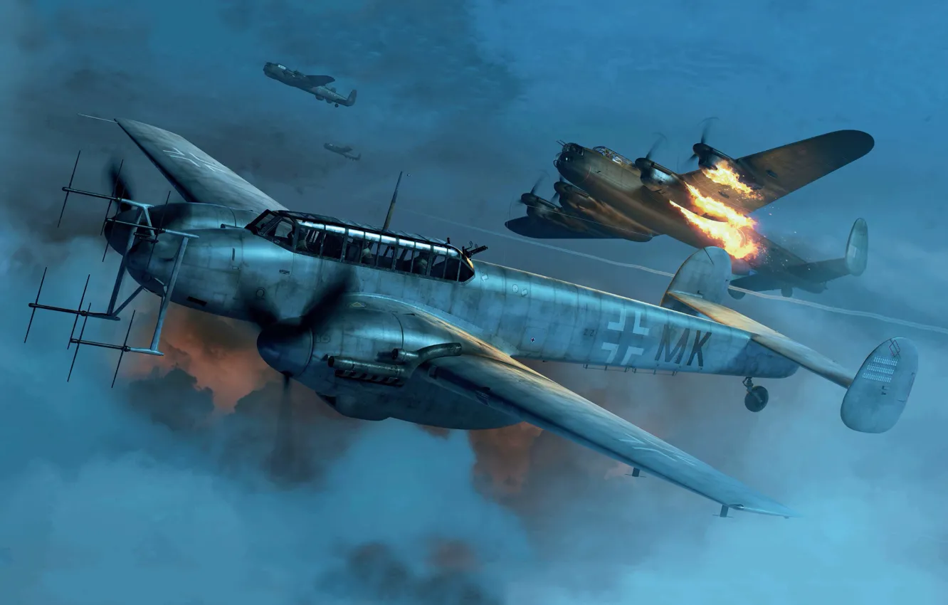 Фото обои Германия, Messerschmitt, Luftwaffe, Ночной истребитель, Bf.110G-4, Bf. 110G
