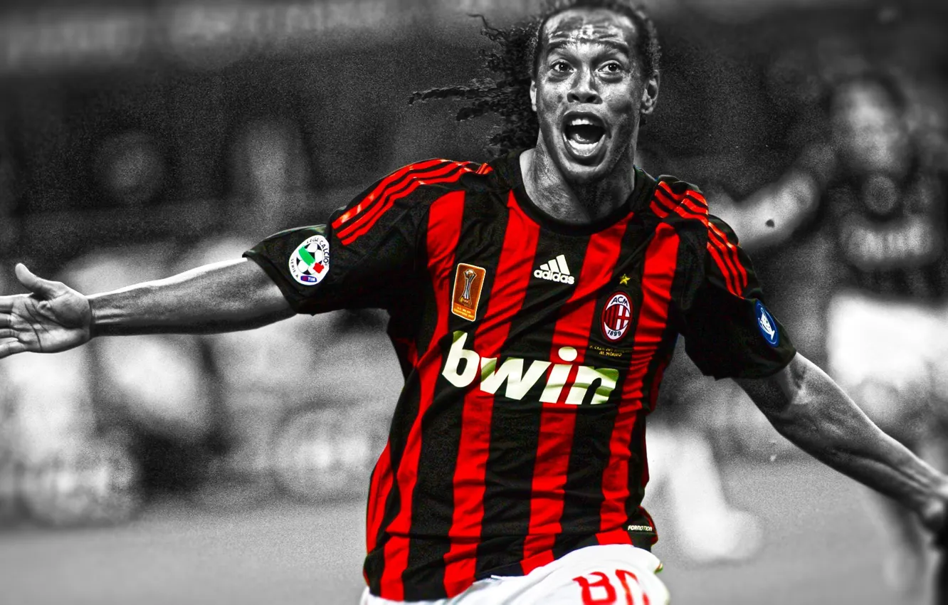 Фото обои wallpaper, sport, football, player, Ronaldinho, AC Milan