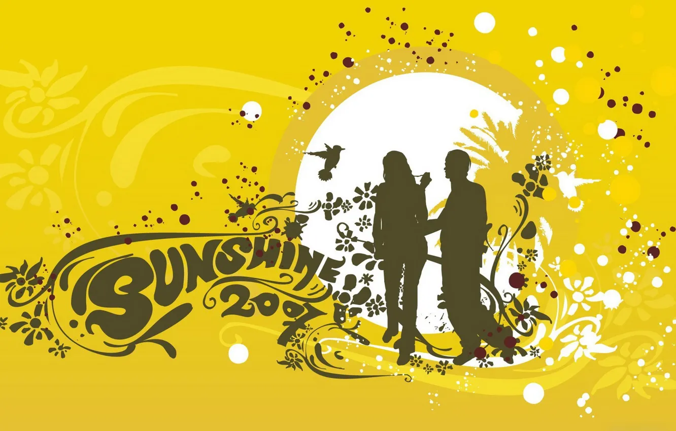 Фото обои желтый, люди, вектор, sunshine