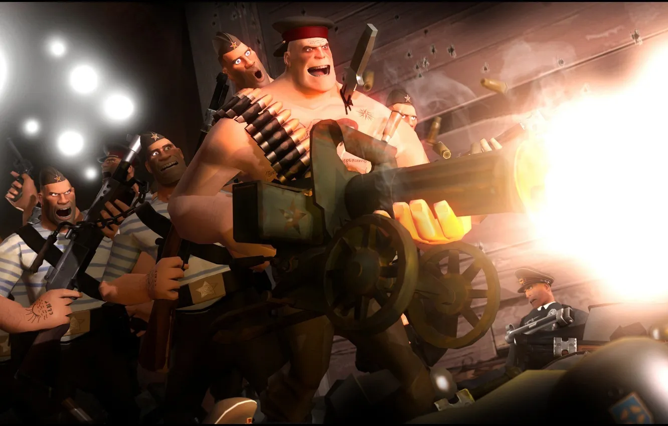 Фото обои Team Fortress 2, war, heavy, russian