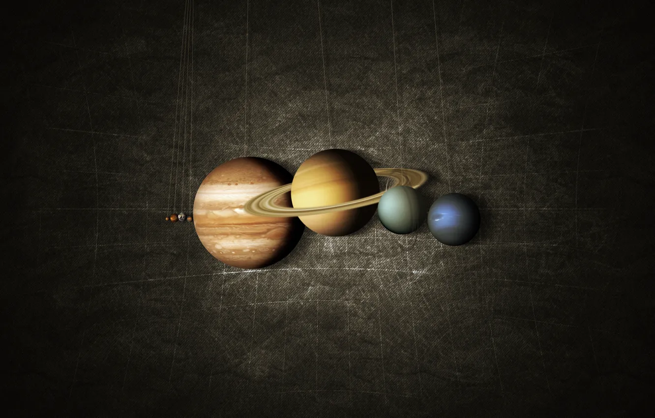 Фото обои планеты, карта, Сатурн, Земля, Марс, Юпитер, Нептун, Меркурий