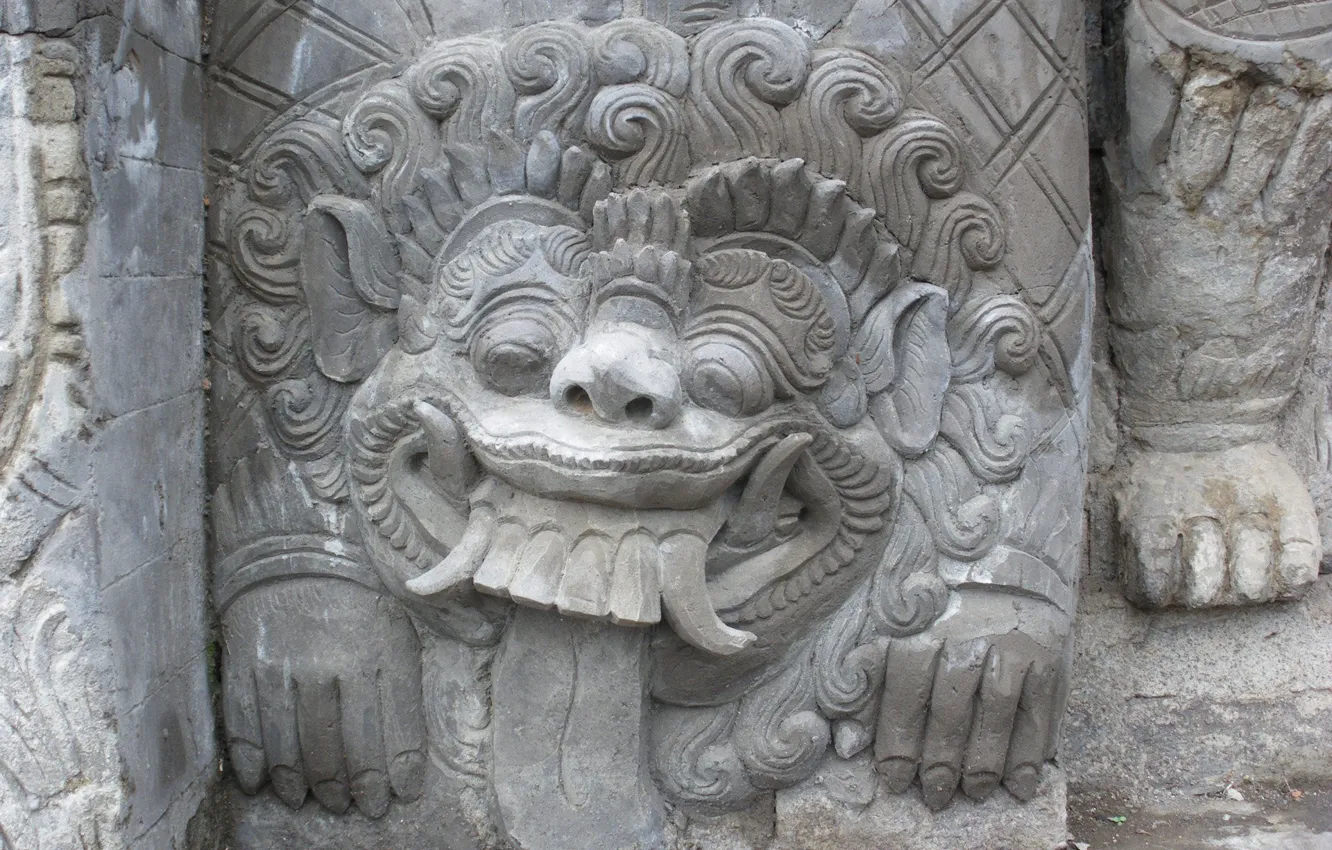 Фото обои Бали, архитектура, Bali, Indonesia, каменный дракон