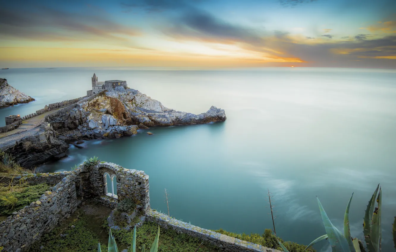 Фото обои море, город, Италия, Portovenere