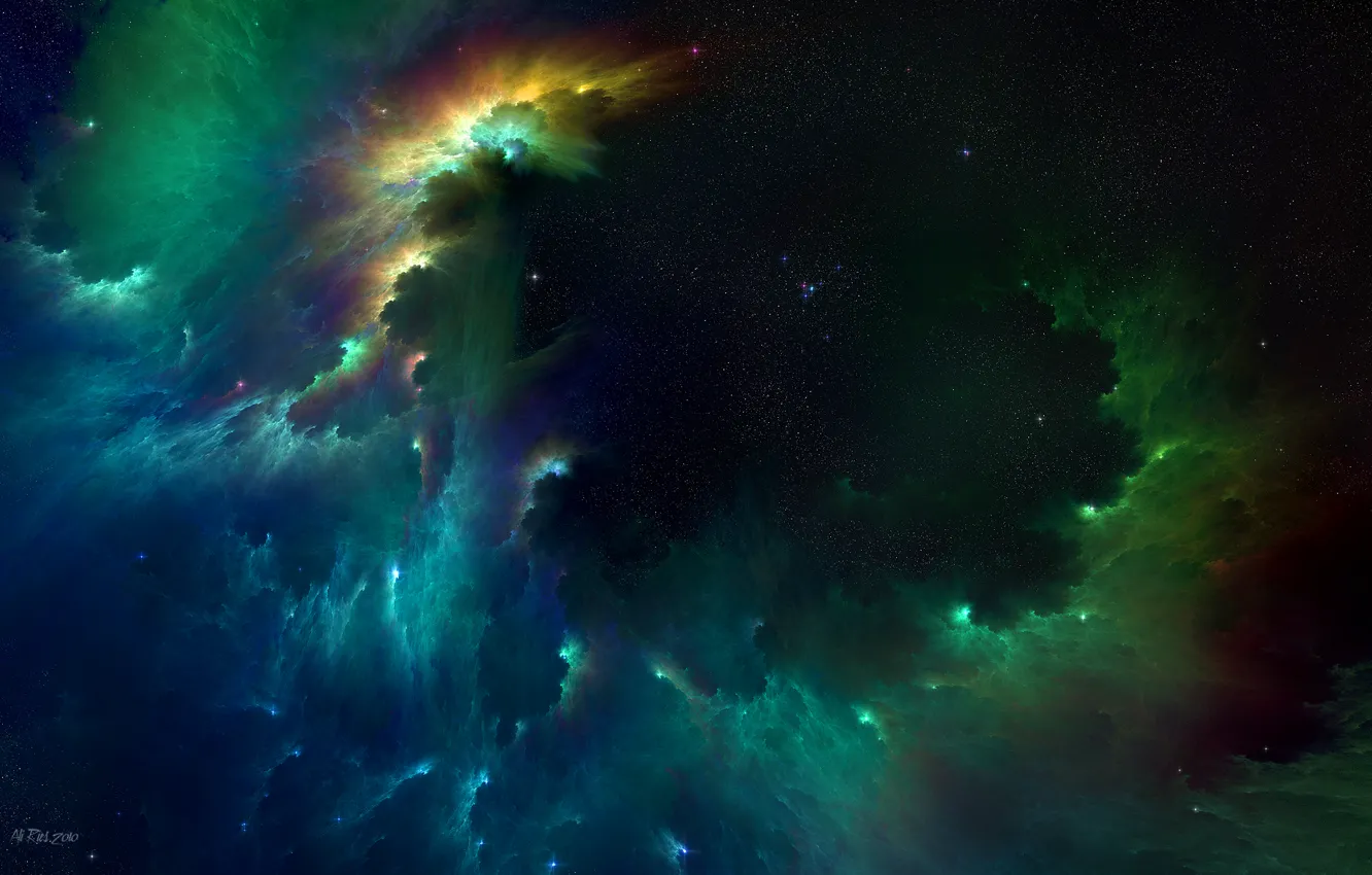 Фото обои туманность, галактика, Galaxy, Nebula, скопление звёзд, cluster of stars
